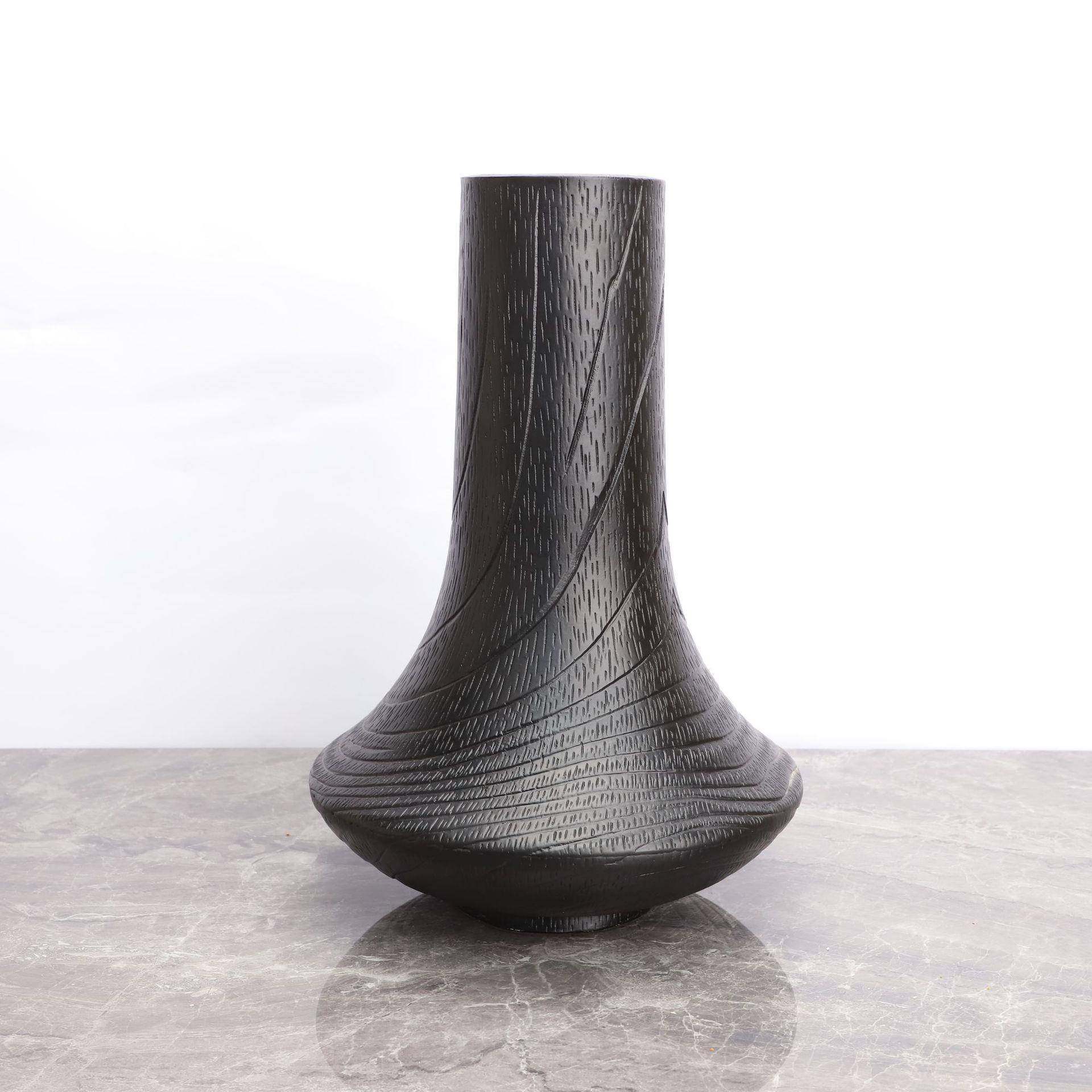 现代简约客厅样板房茶几桌面花瓶装饰品黑色木纹插花花器树脂摆件,淘宝优惠券,粉丝福利购,淘宝优惠卷