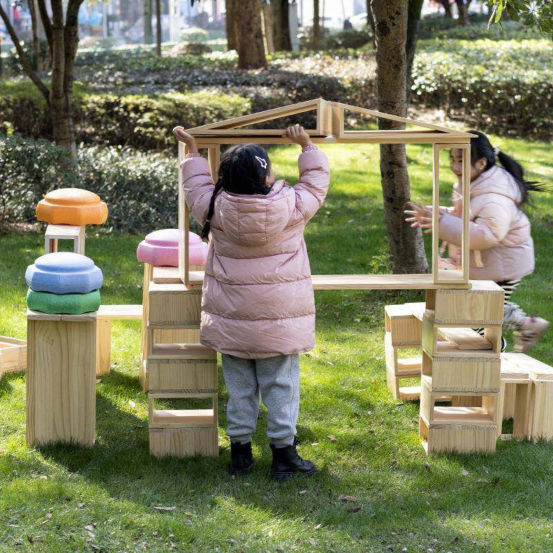 幼儿园户外大型空心积木安吉游戏建构区搭建材料中大班原木教玩具,淘宝优惠券,粉丝福利购,淘宝优惠卷