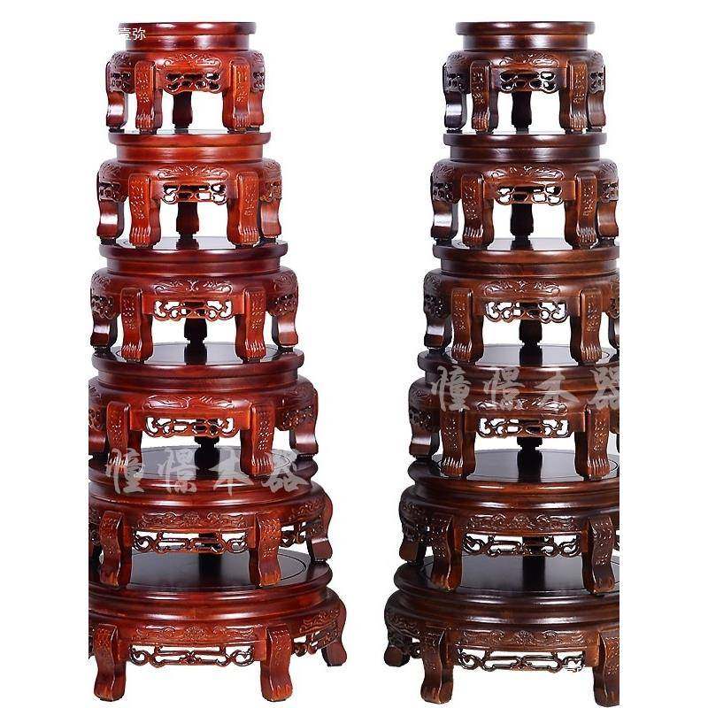 实木花架中式木质厅客花瓶盆景坛架圆鱼缸底形座水缸架子90262酒,淘宝优惠券,粉丝福利购,淘宝优惠卷