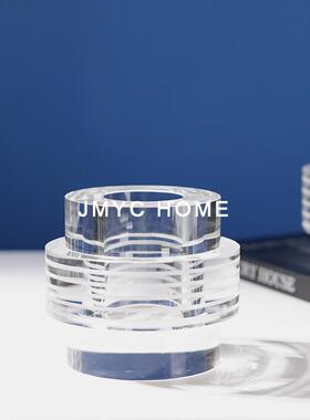 现代简约条纹透厅明花样板间室内器摆件装客厅餐装饰插XXS花瓶饰