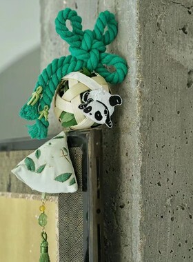 中秋节艾草挂饰手工们挂车挂竹编竹篾挂件装饰车载汉服挂件古风