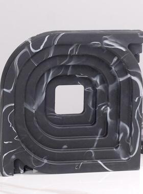 意式极简仿大理石纹方圆树脂摆件样板师间客电视柜设计创厅摆FPM