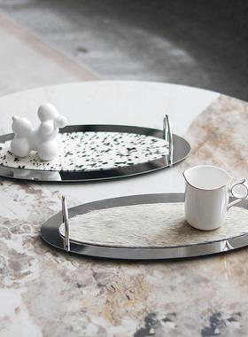 双提UCG手金房属皮托盘环摆件样板间革家居厨餐厅岛台酒店售楼处