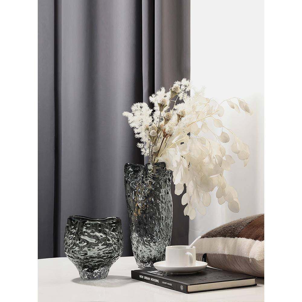 现代轻奢三角口琉璃花器客厅插花高级感茶几摆件高端餐桌前台花瓶,淘宝优惠券,粉丝福利购,淘宝优惠卷