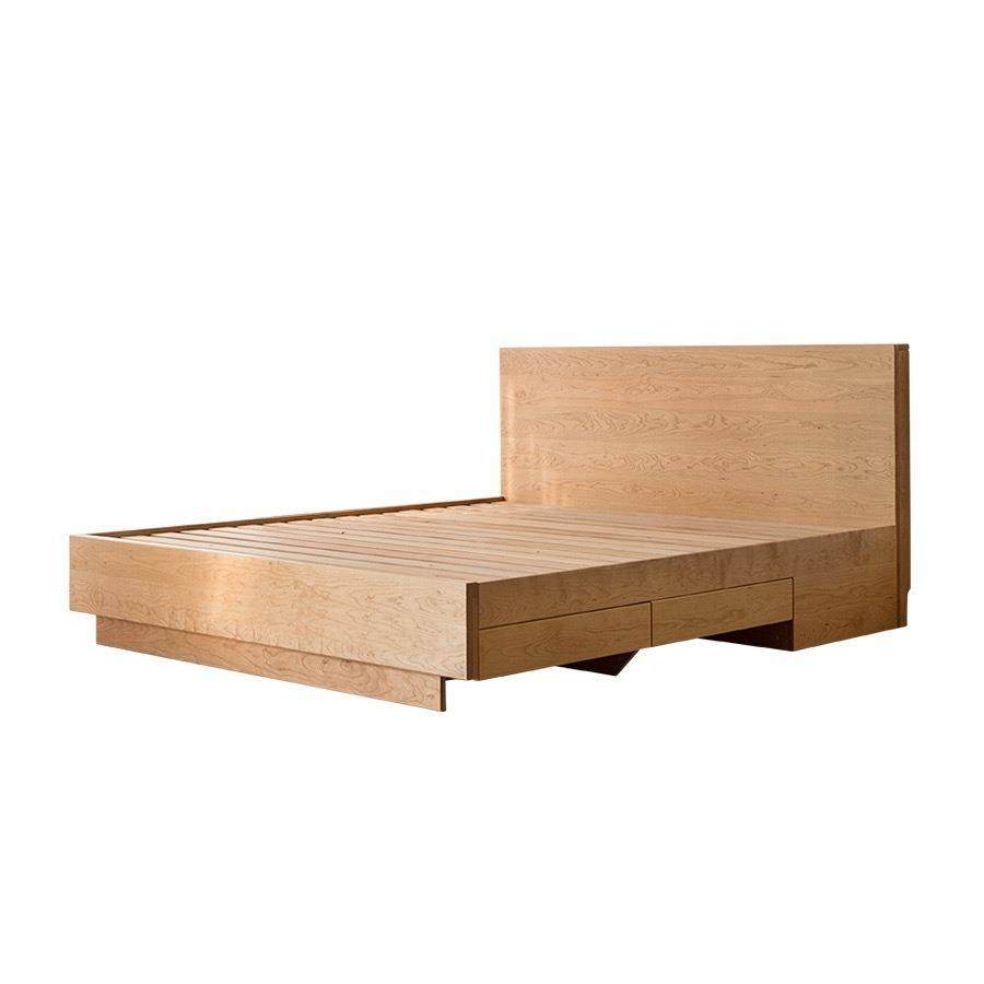 北欧简约实木床樱桃木气压床主卧1.8米落地箱体床储物收纳床原木,淘宝优惠券,粉丝福利购,淘宝优惠卷