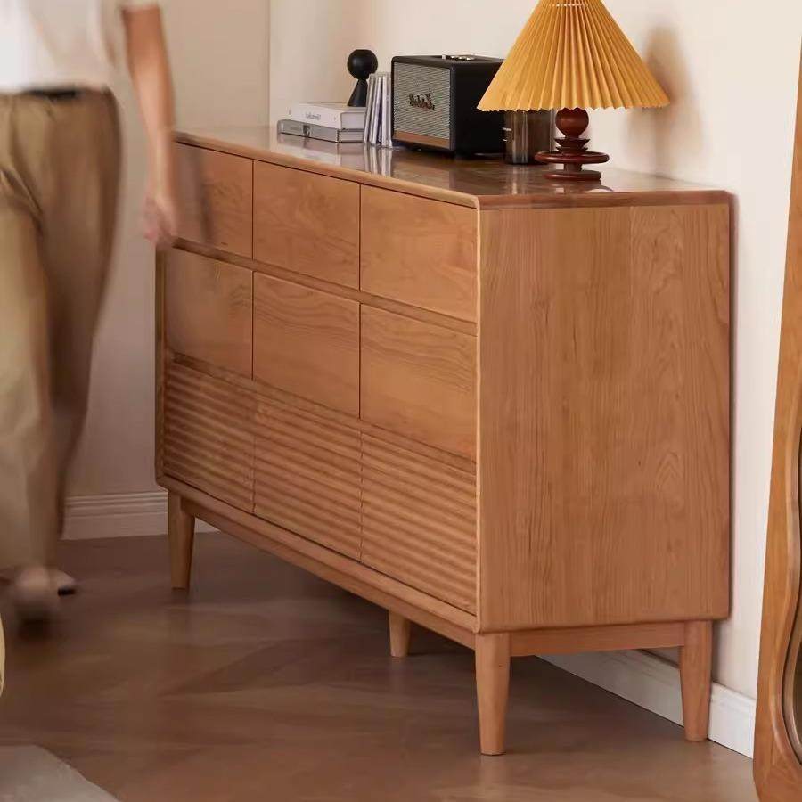 日式樱桃木九斗柜实木沙发边柜北美黑胡桃木斗柜卧室储物五斗柜,淘宝优惠券,粉丝福利购,淘宝优惠卷