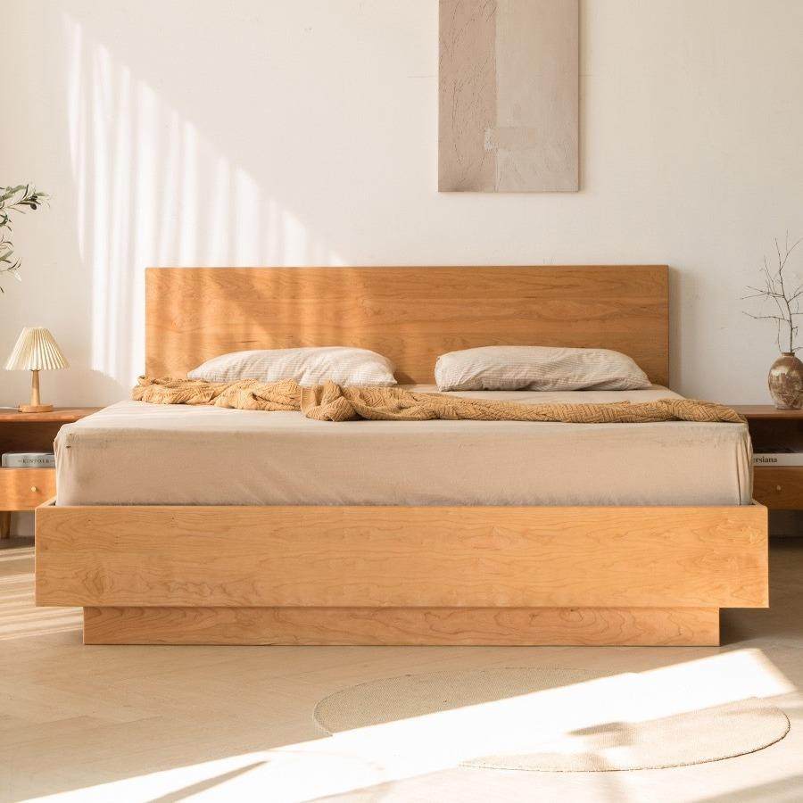 北欧简约实木床樱桃木气压床主卧1.8米落地箱体床储物收纳床原木,淘宝优惠券,粉丝福利购,淘宝优惠卷