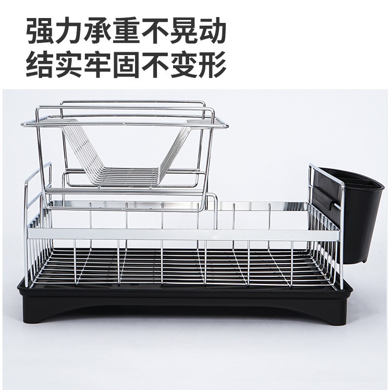 可拆卸厨房双层碗碟架家用不锈钢餐具收纳置物架碗筷沥水架放碗架 - 图2