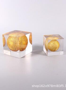 现代简约创意面树脂小体摆件小正方设几XZZ何工桌艺品镇纸书架摆