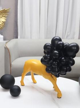 现代约卡通1192泡泡简动物件雕塑摆玄关客厅酒店电视柜狗软装家居