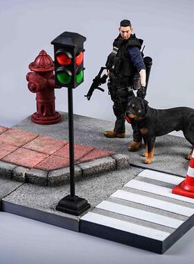 JX哈K奇1/12创意士仿家居摆件卡斯罗圣M104伯纳罗威纳英斗真动物