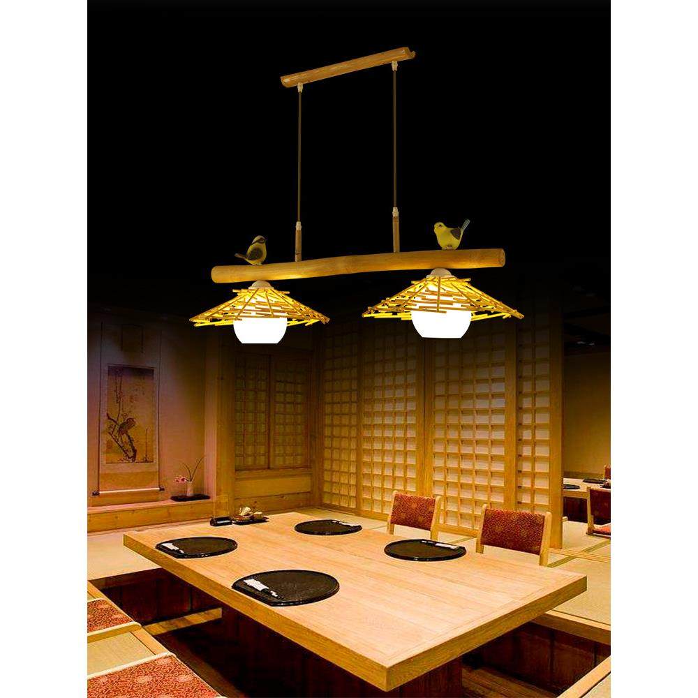 中式餐厅灯简约现代头餐桌灯厅吧台灯饭吊创意鸟三巢231竹艺餐厅,淘宝优惠券,粉丝福利购,淘宝优惠卷