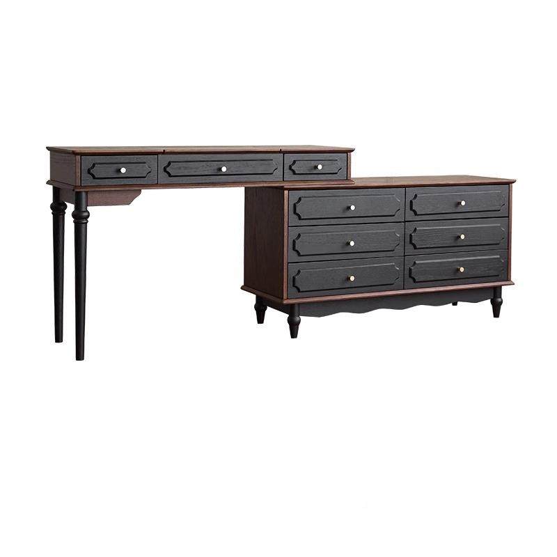 式复古实斗木梳妆桌柜子一体卧室柜收纳柜储物柜客MAP边柜置厅物,淘宝优惠券,粉丝福利购,淘宝优惠卷