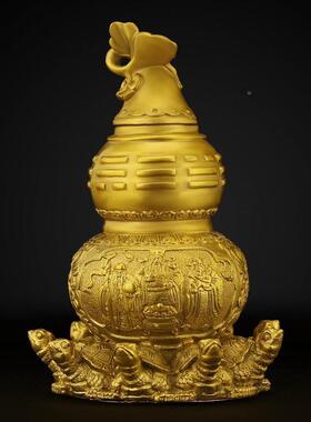 铜九龟芦摆品件开口面八卦天医葫芦家OBJ用桌装葫饰八宝福禄龟葫