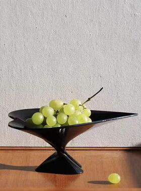 现代艺JUZ店爱心水术果盘摆件样板脚房酒客厅玄关收纳高托盘展示