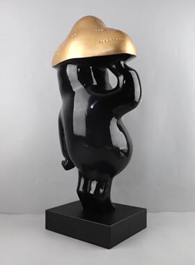 现代简约树脂抽象人物艺术雕塑装饰摆件客厅玄关样板间售楼处饰品