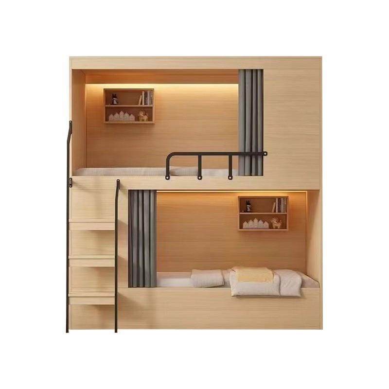 太空舱床全包双层床学生宿舍高低床公寓员工双人上下铺实木上下床,淘宝优惠券,粉丝福利购,淘宝优惠卷