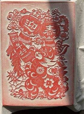 中式复古汉砖雕刻新年春节兔子素材研学传拓课堂拓片制作家居摆件