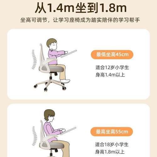 LG0624学习公椅子久坐舒服中学写字转椅用书桌办人体工学生电家新 - 图2