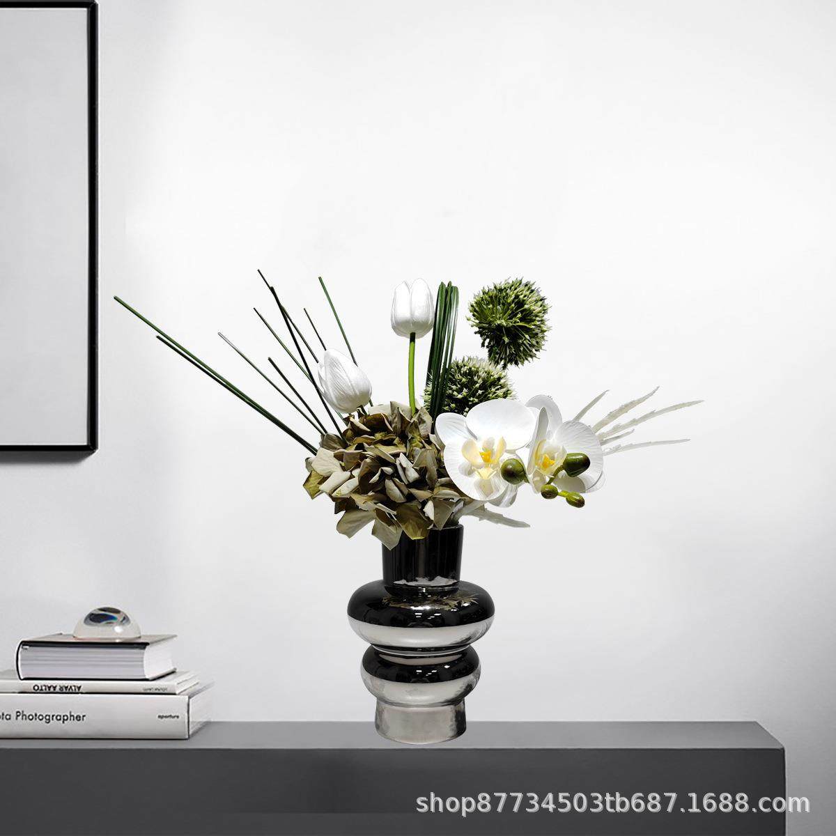 轻奢仿真花艺装饰摆件客厅样板间酒店售楼处洽谈桌面花瓶假花摆设,淘宝优惠券,粉丝福利购,淘宝优惠卷
