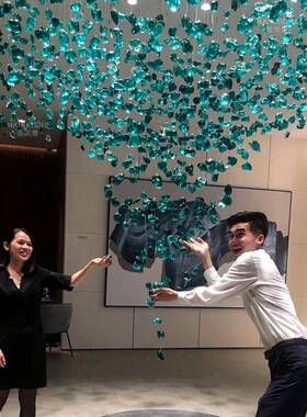 售楼部沙盘灯石头吊灯酒店大堂前台楼梯创意琉璃装饰非标工程灯具