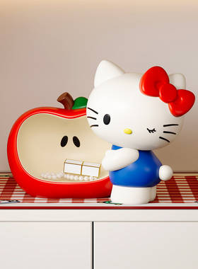 HelloKitty招财猫入户玄关钥匙收纳摆件创意家居客厅装饰乔迁礼物
