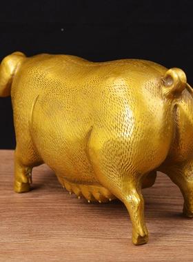 达全黄铜宏富贵猪大号猪铜守财玄富贵猪关装猪饰品铜器礼品摆件