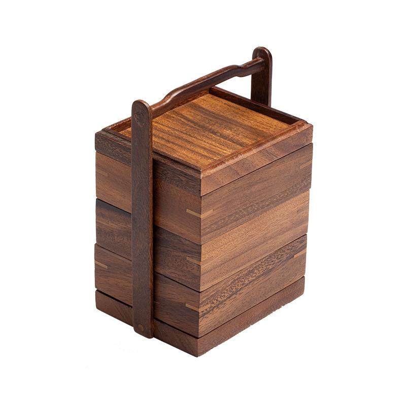 禧珮9500镁胡桃木三层便收纳手点提盒提实木篮水果茶盘户外携茶具,淘宝优惠券,粉丝福利购,淘宝优惠卷