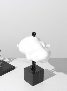 简约代视白色树脂抽象几样何艺术云中人JDS板现间客厅电柜桌面摆