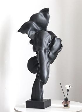 现WJW代简约创意抽摆件几何艺术品雕塑象样板房酒堂店大前台软装