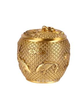 厂家铜制作1902茶铜茶黄叶罐品鲤鱼茶叶罐具用量大价低