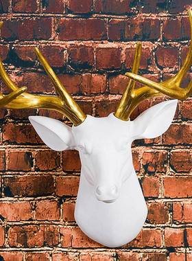 欧式真鹿头物壁壁挂饰户外墙面创意挂件客16020厅玄关动仿墙面装