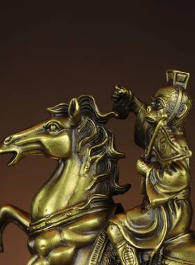 黄铜马侯封摆件马上猴拿印猴生室肖家里上客厅JQG书房办公小号装