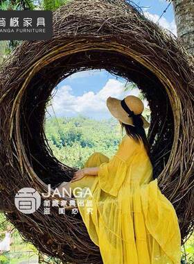 网红鸟巢款客厅阳台卧室编藤秋千吊篮椅时尚摇椅吊床椅工厂