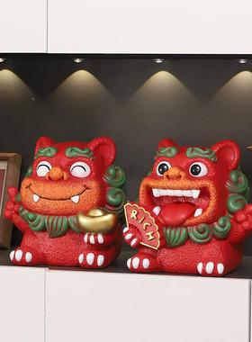 中式小福狮树脂狮件喜风爷醒狮装饰小摆R2G0Y0件泉州旅庆游文创纪