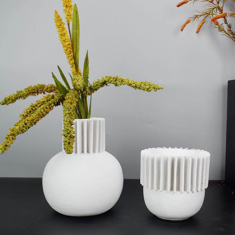 创意圆形波浪纹花器摆件花瓶摆设仿真花艺电视柜餐桌家居花艺装饰,淘宝优惠券,粉丝福利购,淘宝优惠卷