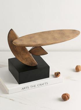 寂复风抽侘做旧象平衡古木雕塑样板房酒店FC-SZ240玄关柜子新奇特