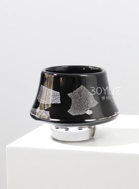 奢手工银收口简高脚气泡底水琉璃花瓶现BY09代约风洽轻谈桌台箔面