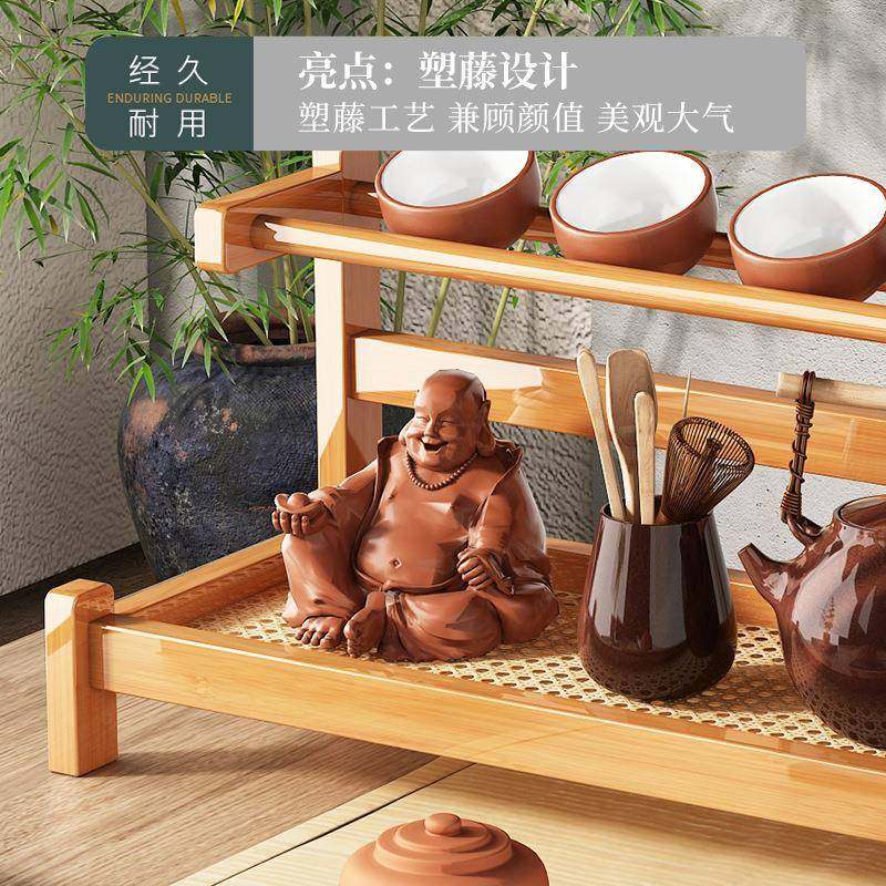 桌面博古茶杯架小型桌上茶具架46置层物架紫砂壶新中茶壶式收纳架,淘宝优惠券,粉丝福利购,淘宝优惠卷