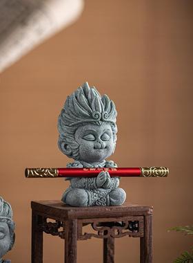 20241271意笔悟空胜如意金箍棒茶玩茶宠齐天大圣大架摆件居办公室