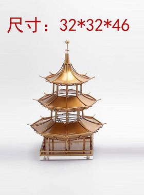 中式新轻EVI奢创客厅玄关办公区意建软装酒筑店样板房装饰品宝塔