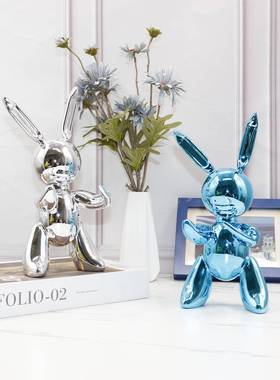 现代简约抽客电视BJ00037柜橱窗电镀象兔子摆件板房创意雕塑软装