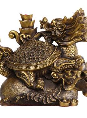 金杨铜记铜龟运工艺饰0117品摆设聚财宝盆龟铜龙龟龙金龟运财