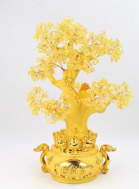 创意直精美摆聚宝发财树家2022426居客厅酒柜工艺摆件装盆饰品件