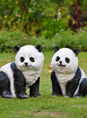 外仿真熊猫摆J-G8226件林塑景观雕幼儿园户动物草坪景区花园庭院