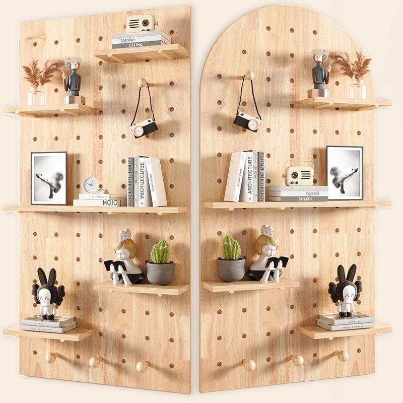Decorated FKQ solid wood hole board shelf entrance wall wall entry display hanging board partition wall storage display
