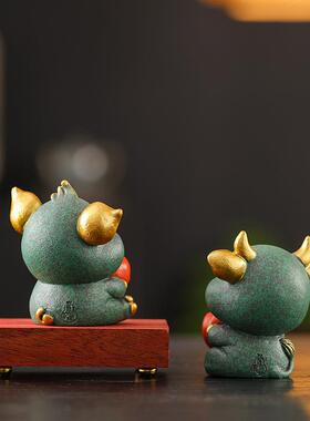 景青砂猪柿大石吉中式创20250715意小摆假山件盆摆设客厅茶桌面石