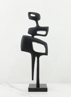 箭简约现代黑色金属头人物0551摆件样板间卧装室客厅电视柜桌面软