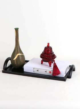 现代新中式黑色托盘摆件茶客厅软意MC-TY-54家居饰品样创板房室餐