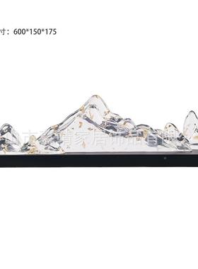 意新中式现透明树脂假山几石摆件客厅626.6260创茶书桌代玄关家居